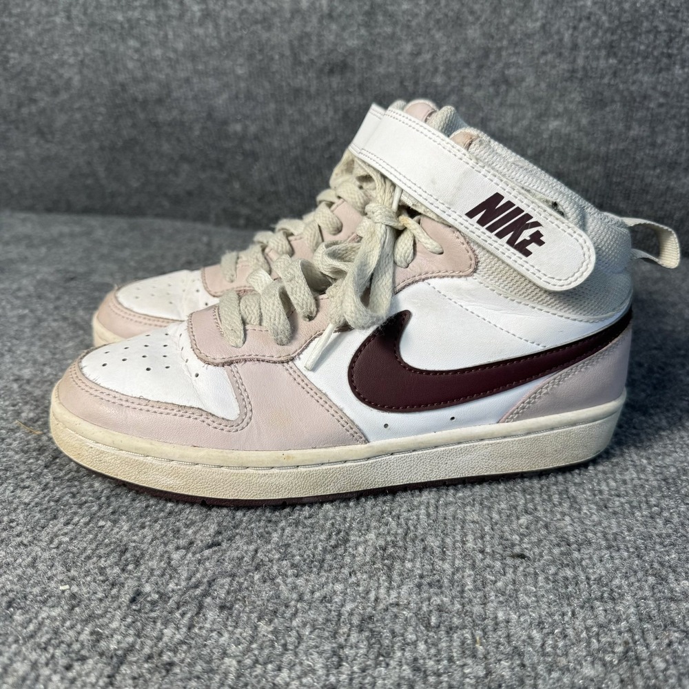 Nike Court Borough Mid 2 Kids 4Y White Pink Burgundy CD7782-118 Sneakers